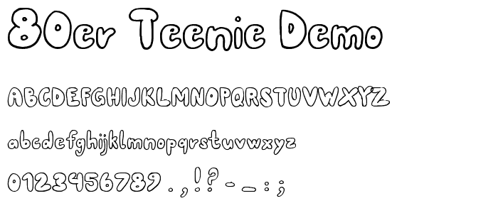 80er Teenie Demo font